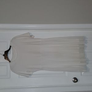 Pleated Short Sleeves Swing Dress